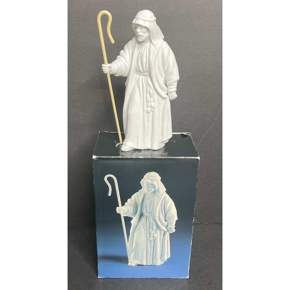 Avon Nativity The Shepherd White Porcelain Bisque Figurine Christmas 1983